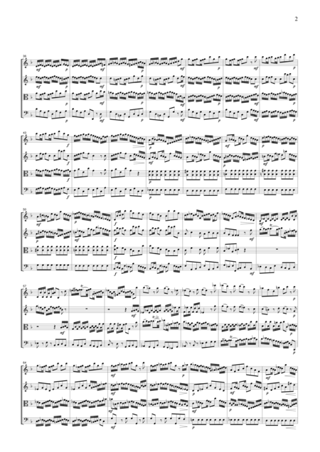 Js Bach Brandenburg Concerto No 2 All Mvts Bwv1047 For String Quartet Cb214 Page 2