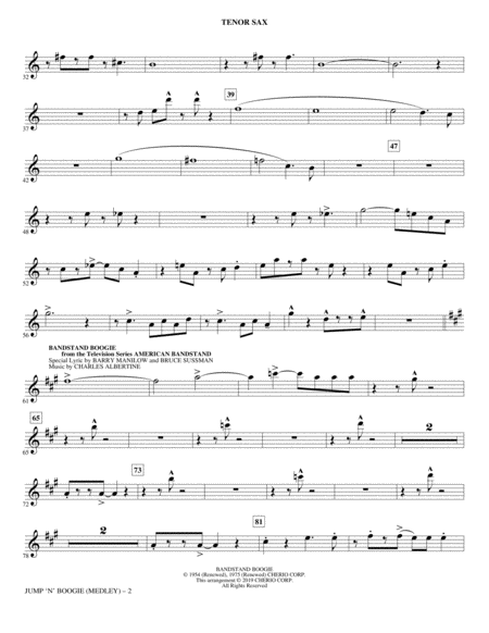 Jump N Boogie Medley Bb Tenor Saxophone Page 2