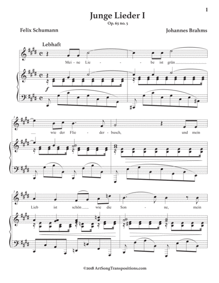 Junge Lieder I Op 63 No 5 E Major Page 2