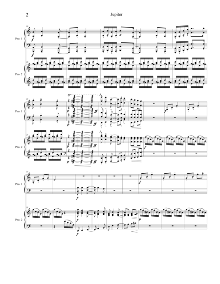 Jupiter Arranged For 2 Pianos 8 Hands Page 2