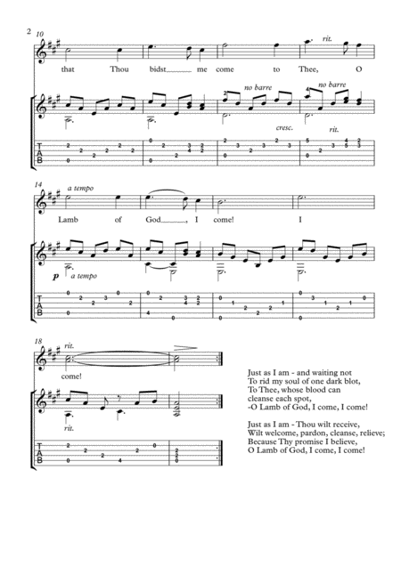 Just As I Am Flute And Guitar Duet Page 2