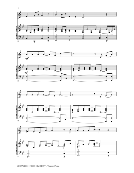 Just When I Need Him Most Trumpet Piano And Trp Part Page 2