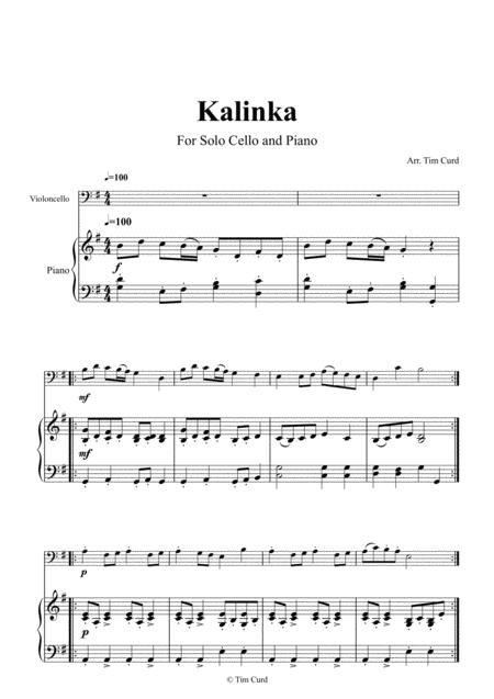 Kalinka For Solo Cello And Piano Page 2