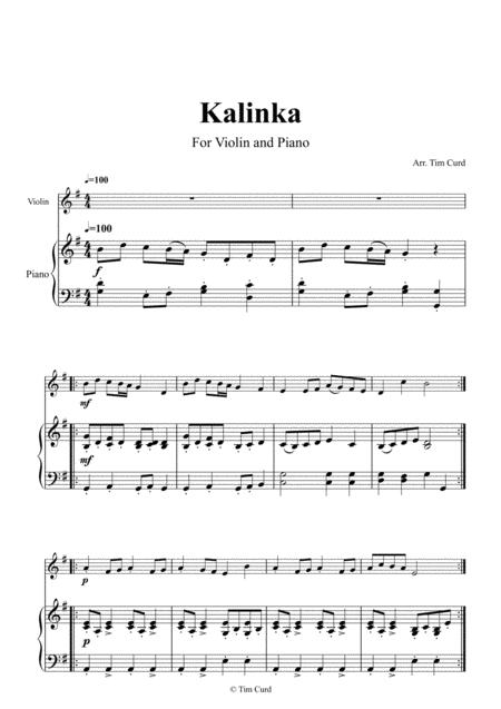 Kalinka For Solo Violin And Piano Page 2