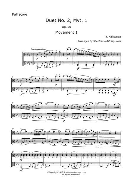 Kalliwoda J Duet No 2 Mvt 1 Op 70 For Two Violas Page 2