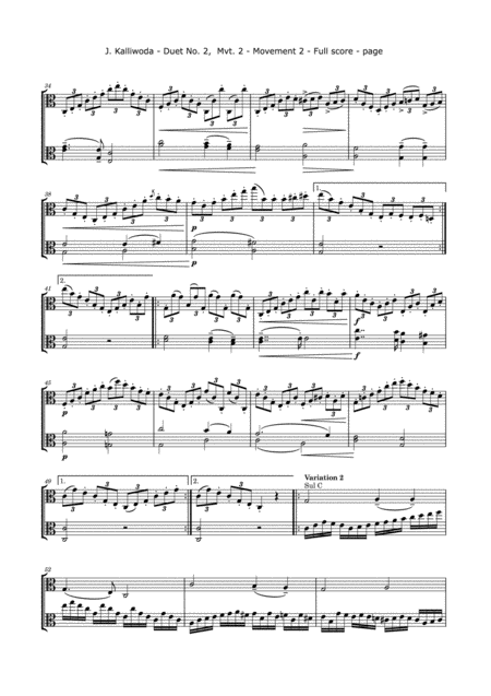 Kalliwoda J Duet No 2 Mvt 2 Op 70 For Two Violas Page 2