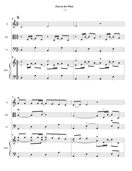 Kansas Dust In The Wind For Piano Quartet Page 2