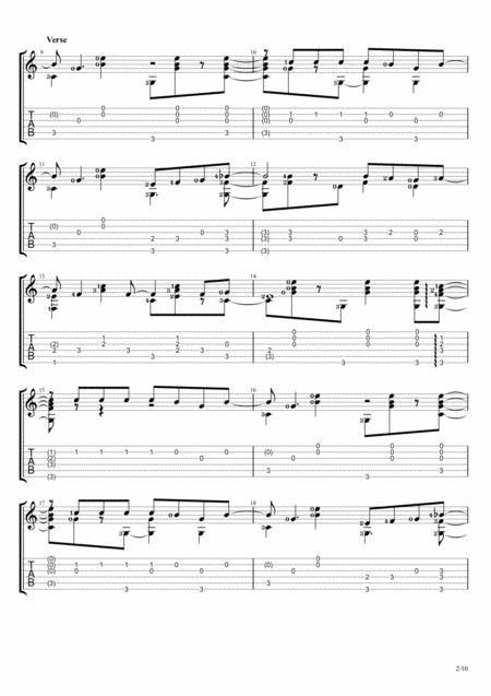 Kasmaran Solo Guitar Tablature Page 2