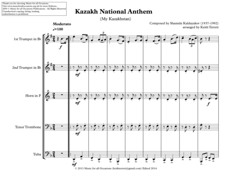 Kazakh National Anthem For Brass Quintet Page 2