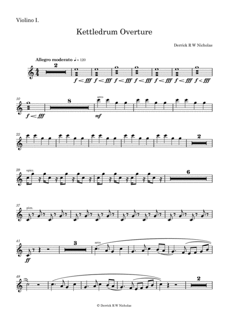 Kettledrum Overture Opus 2 Violin I Page 2