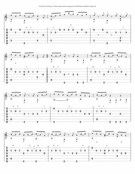 Kid On The Mountain Jig For Fingerstyle Guitar Tuned Drop D Page 2