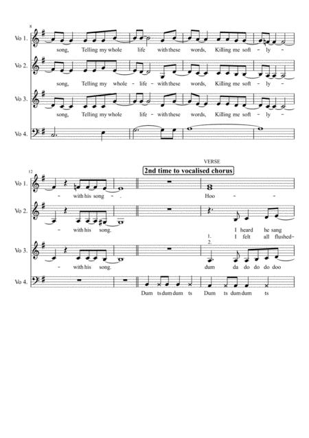 Killing Me Softly With His Song For Community Choirs Satb Acapella Page 2