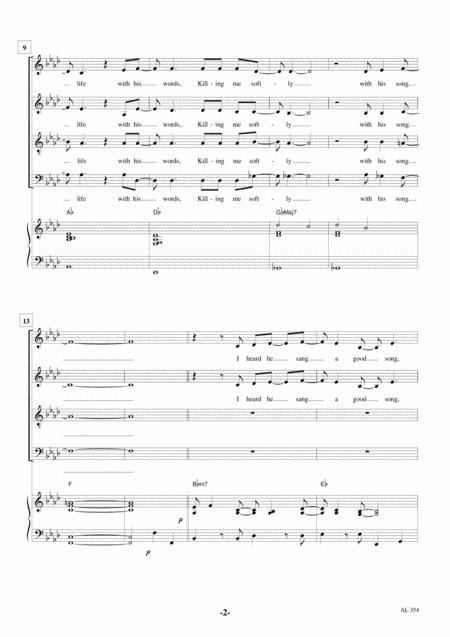 Killing Me Softly With His Song Satb Piano Page 2