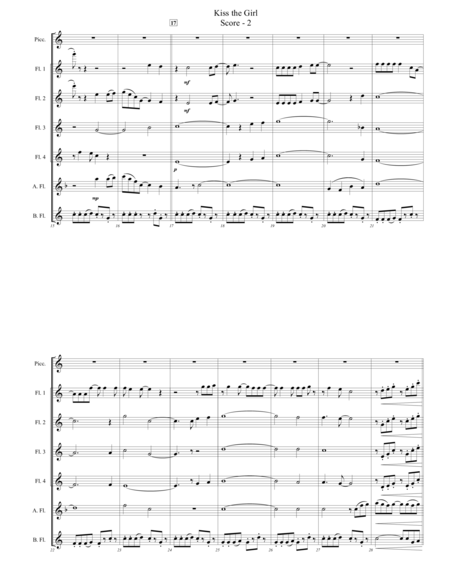 Kiss The Girl For Expandable Flute Choir Page 2