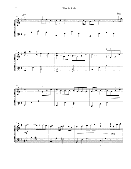 Kiss The Rain Easy Piano Early Intermediate Page 2