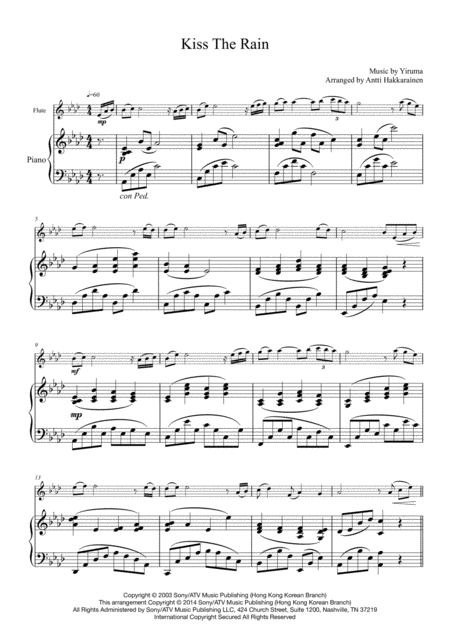 Kiss The Rain Flute Piano Page 2