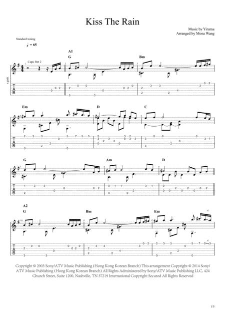 Kiss The Rain Guitar Chord Melody Solo Page 2