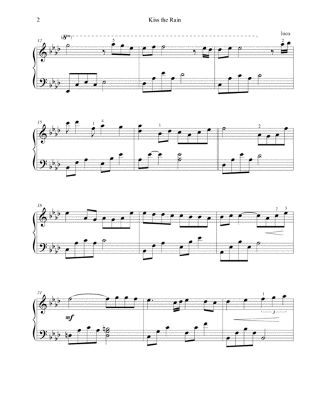 Kiss The Rain Intermediate Piano Page 2