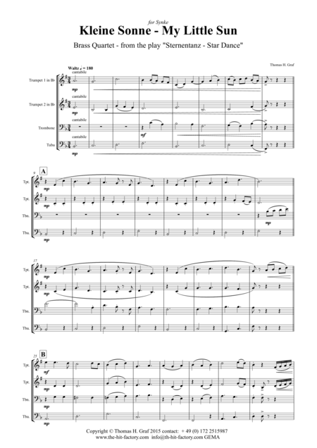 Kleine Sonne My Little Sun Waltz Brass Quartet Page 2