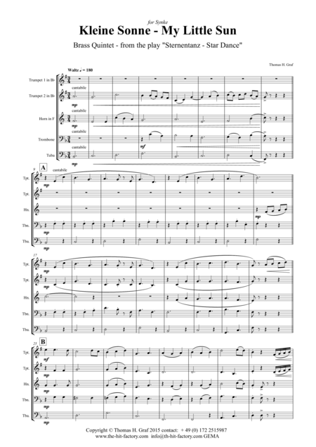 Kleine Sonne My Little Sun Waltz Brass Quintet Page 2