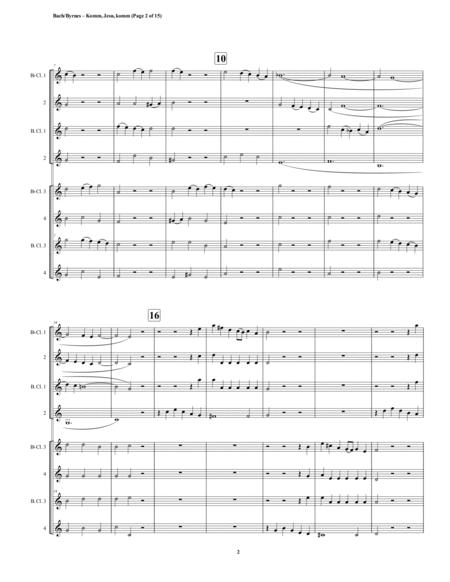 Komm Jesu Komm Motette By Js Bach Double Clarinet Choir Page 2