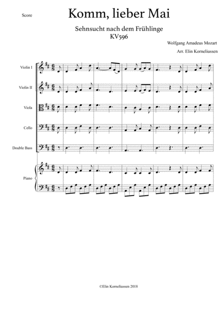 Komm Lieber Mai Wishing For Spring By W A Mozart Arranged For String Orchestra Page 2