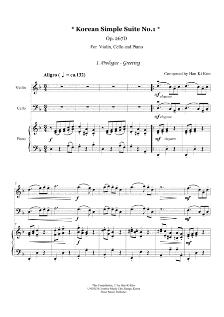 Korean Simple Suite No 1 For Violin Cello And Piano Page 2