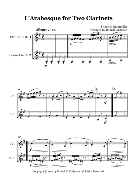 L Arabesque For Two Clarinets Page 2