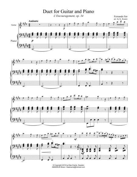 L Encouragement Op 34 For Guitar And Piano E Major Page 2