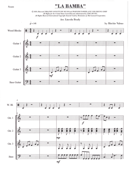 La Bamba Guitar Ensemble Score Only Page 2