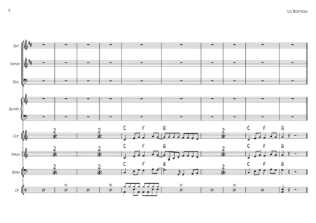 La Bamba Rhythm Section 3 Horns Vocal Optional Synth Horns Page 2