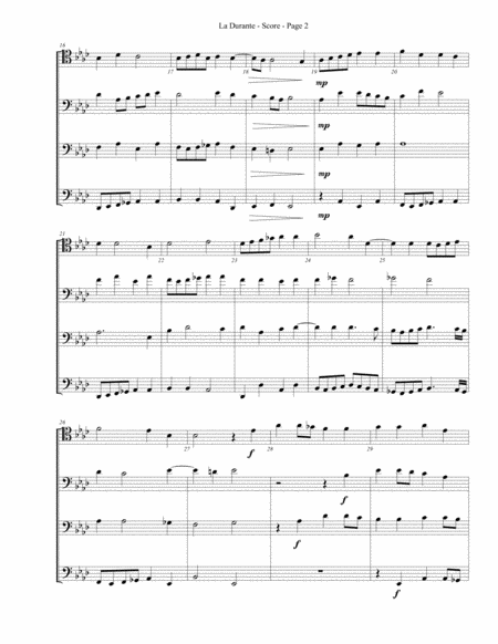 La Durante For Trombone Or Low Brass Quartet Page 2