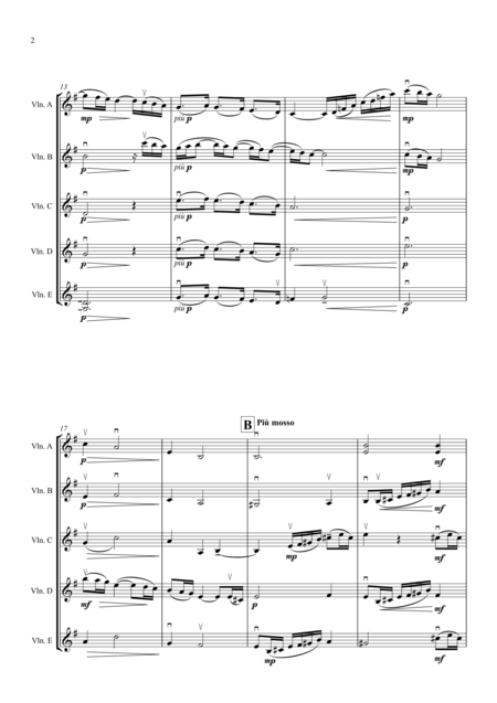 La Fille Aux Cheveux De Lin The Girl With The Flaxen Hair By Claude Debussy Arranged For 5 Violins By Adrian Mansukhani Page 2