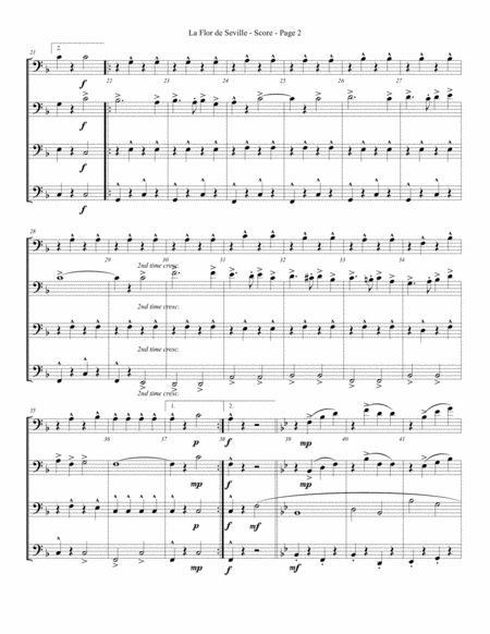 La Flor De Seville For Trombone Or Low Brass Quartet Page 2