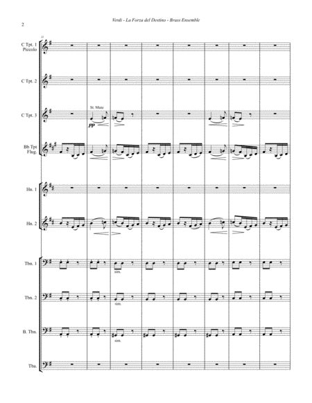 La Forza Del Destino Overture For 10 Part Brass Ensemble Page 2