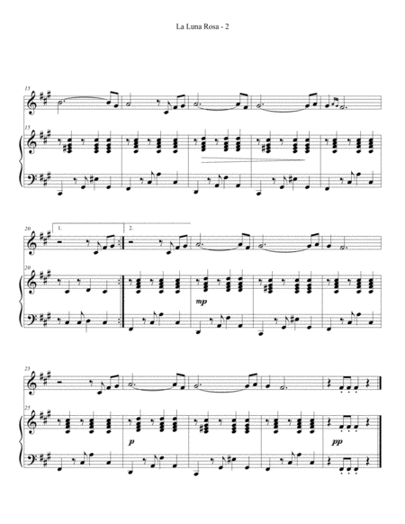 La Luna Rosa For Violin And Piano Page 2