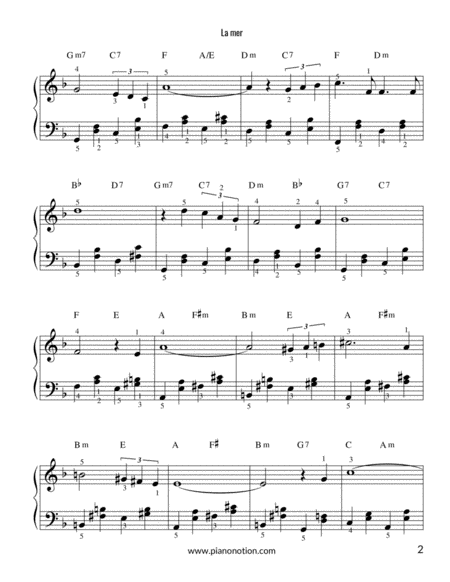 La Mer Beyond The Sea Piano Solo Page 2