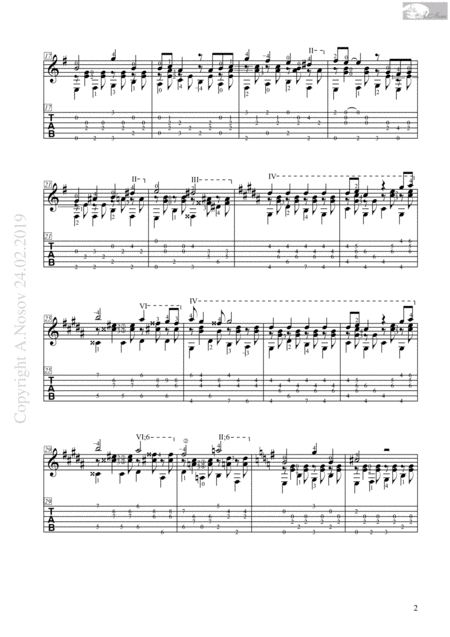 La Verdine Sheet Music For Guitar Page 2