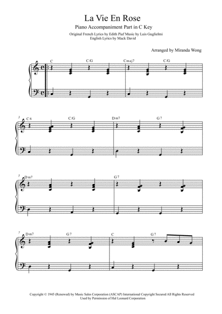 La Vie En Rose Violin And Piano With Easy Piano Accompaniment Page 2