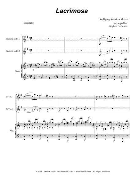 Lacrimosa Duet For Bb Trumpet Page 2