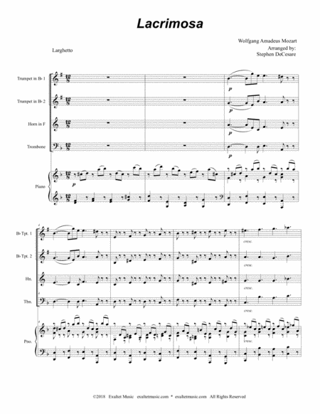 Lacrimosa For Brass Quartet Page 2