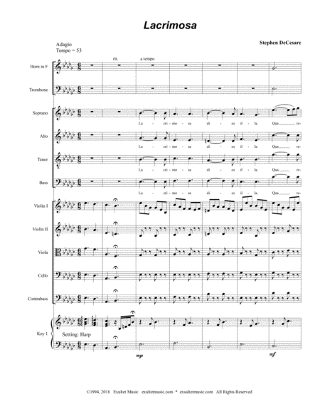 Lacrimosa From Requiem Mass Full Score Page 2