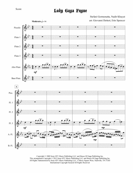 Lady Gaga Fugue For Flute Choir Page 2