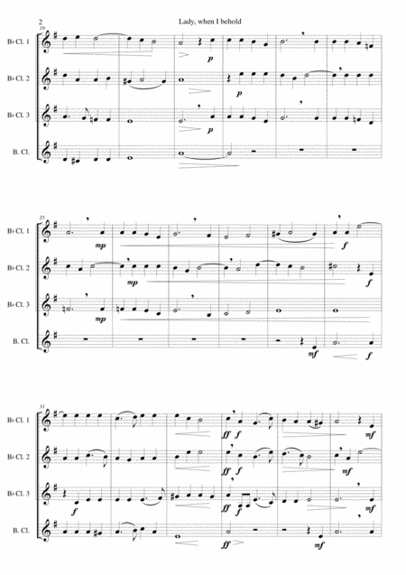 Lady When I Behold Arranged For Clarinet Quartet Page 2