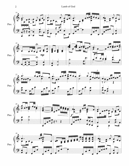 Lamb Of God Piano Solo Twila Paris Arr Brenda Portman Page 2