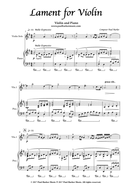 Lament For Viola Score Parts Page 2