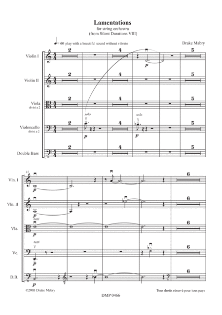 Lamentations For String Orchestra Page 2