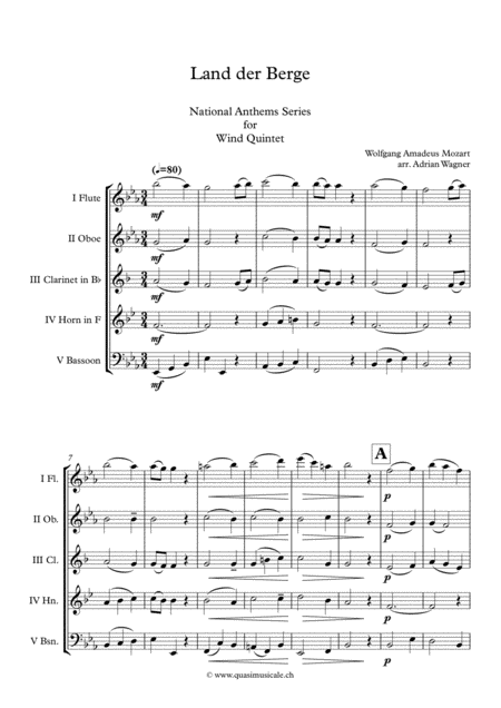 Land Der Berge National Anthem Of Austria Wind Quintet Arr Adrian Wagner Page 2