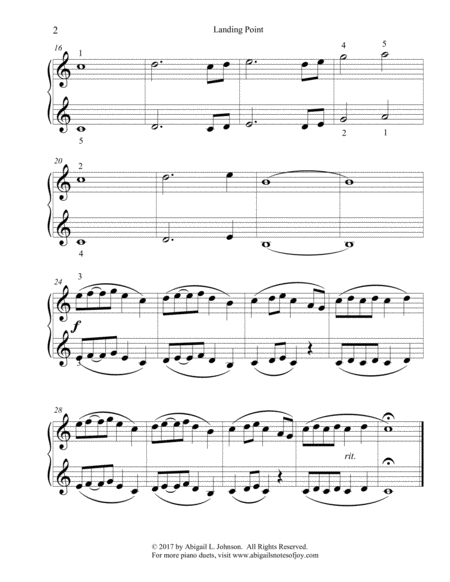 Landing Point Early Intermediate Piano Duet Page 2