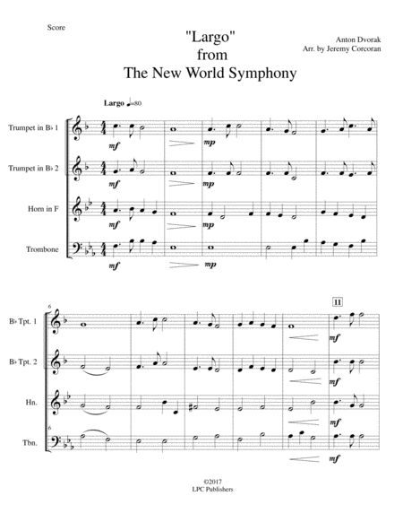 Largo From The New World Symphony For Brass Quartet Page 2